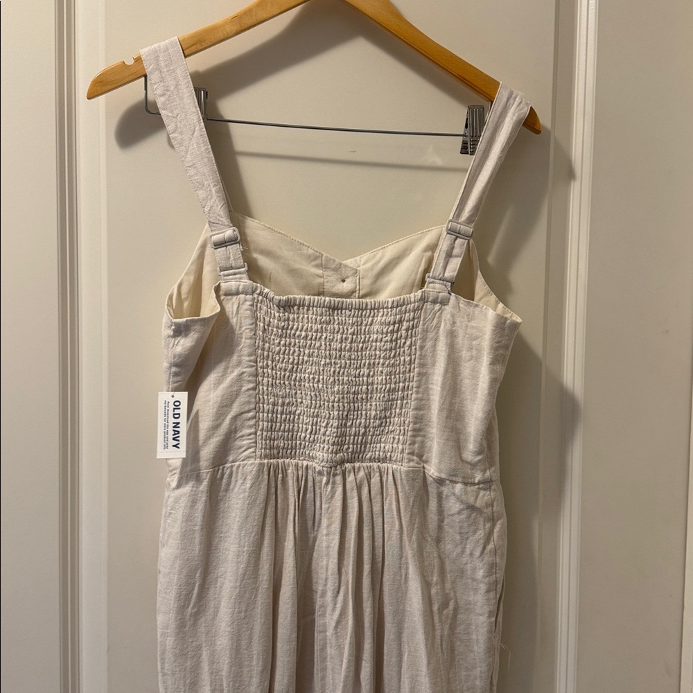 Cream Button up Jumpsuit - Picture 2 of 2